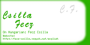 csilla fecz business card